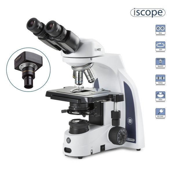 Euromex iScope 40X-2000X Binocular Compound Microscope w/ 10MP USB 2 Digital Camera & Plan IOS Objectives IS1152-PLIB-10M